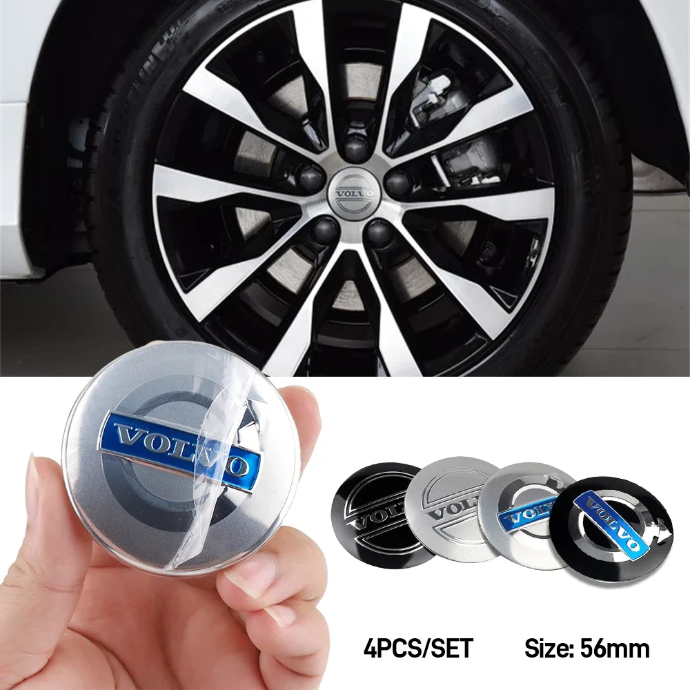 

4pcs 60mm Wheel Center Tire Hub Caps Cover Sticker Decal Car Accessories For Volvo XC90 V90 V60 XC60 V40 S80 S60 S90 C40 XC40 V7