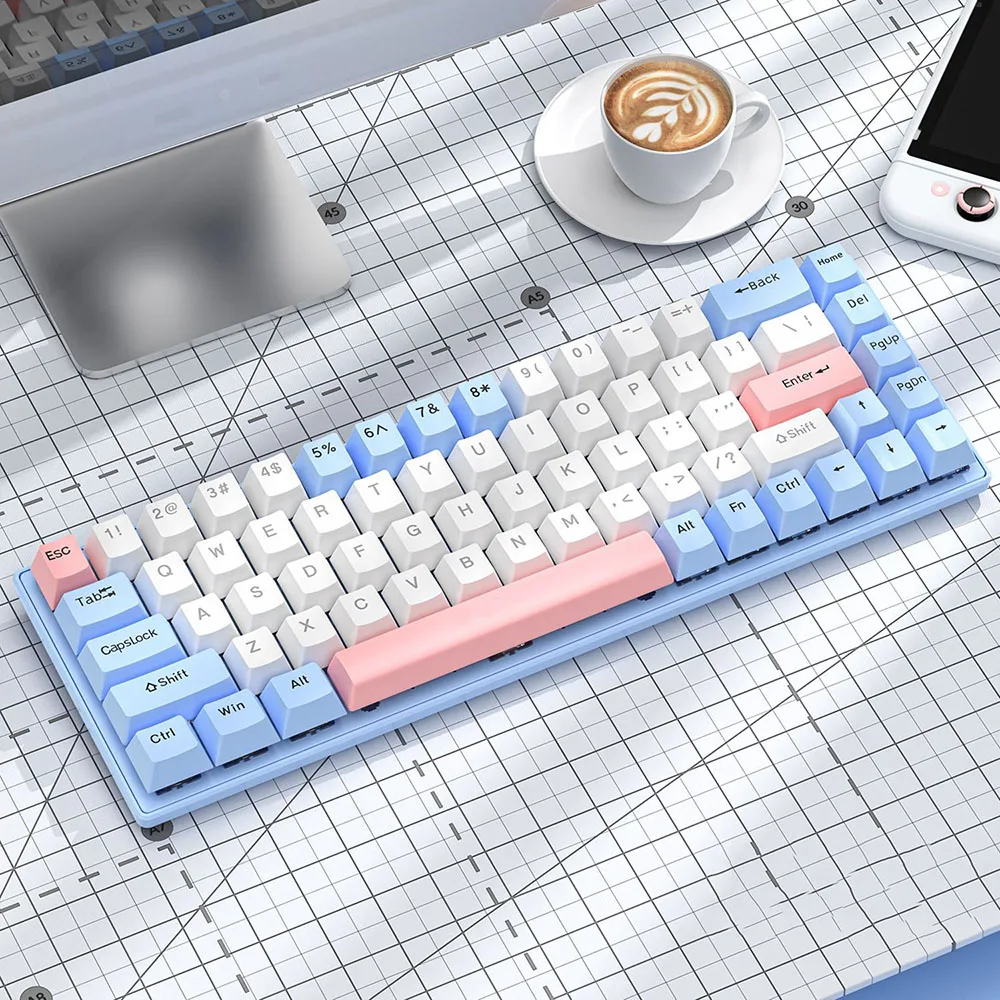 

68-Key Mechanical Gaming Keyboard RGB Backlit USB Wired for PC Gamer, Compact Portable with Comfortable Typing for Men Women