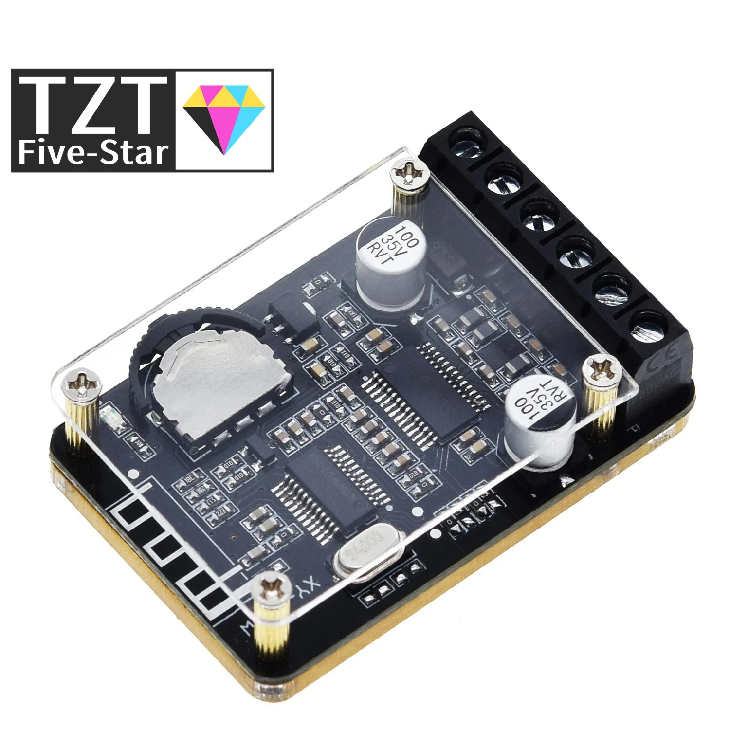 TZT 10W/15W/20W Stereo Bluetooth 5.0 Power Amplifier Board 12V/24V High Power Digital Amplifier Module XY-P15W