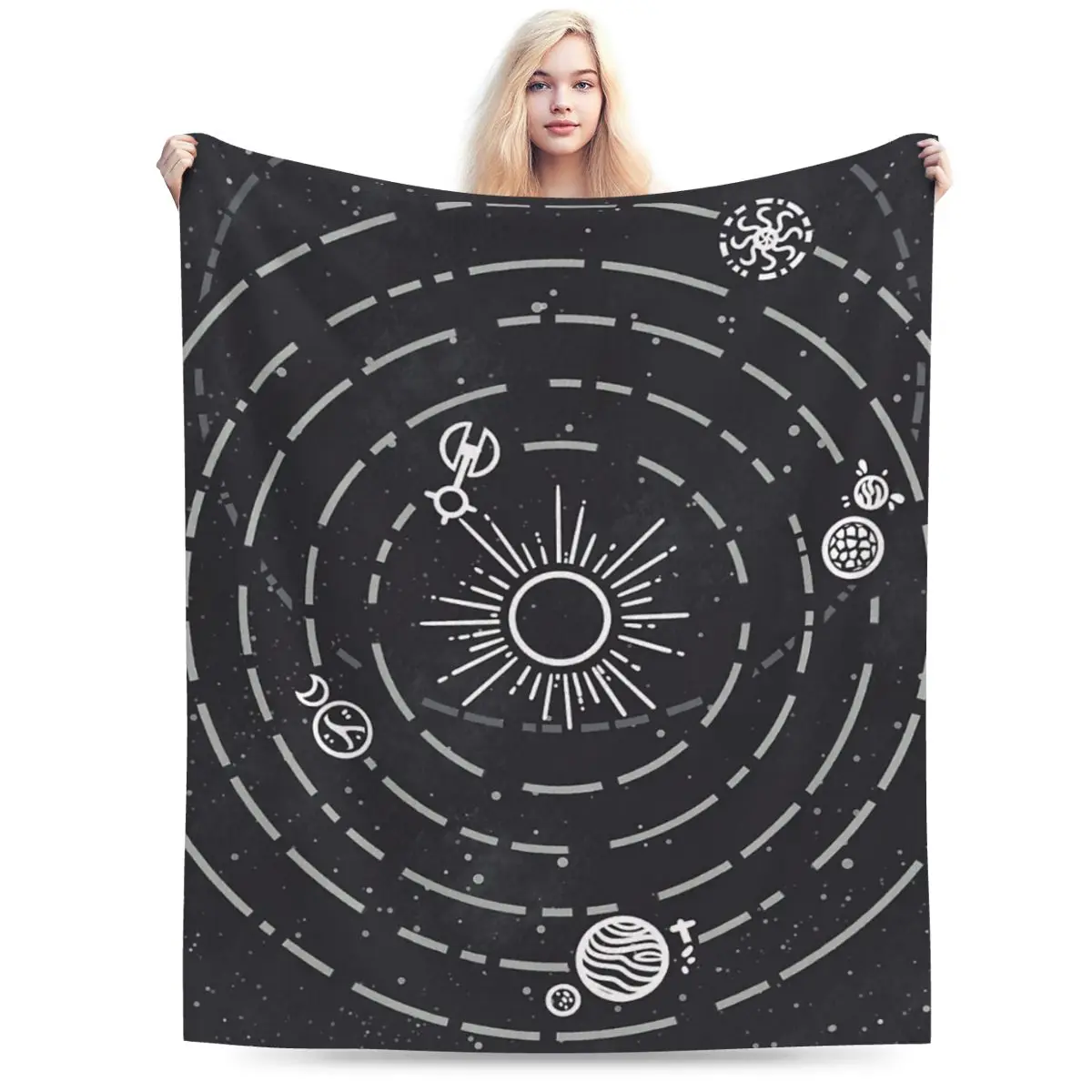 Outer Wilds Solar System Blanket Soft Warm Flannel Throw Blanket Bedding for Bed Living room Picnic Travel Home Couch