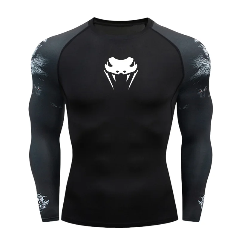 Sports Top Quick Dry Men\'s Compression Shirt Long Sleeve T-shirt Second Skin Gym Workout Short Fitness Running T-Shirt Men Wear