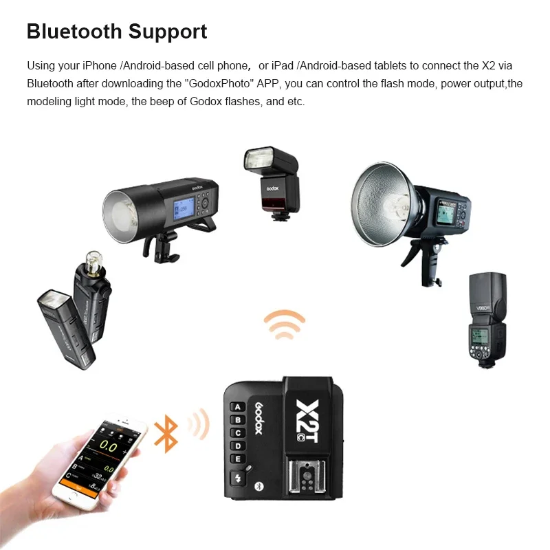 Godox X2T TTL 1/8000s HSS Wireless Flash Trigger Transmitter for Canon Nikon Sony Fuji Pentax Olympus Camera Ootdoor Flashes