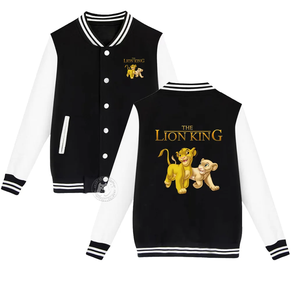 Animated Lion King Printed Kids Baseball Uniform 2-14 years old for boys and girls thick warm cardigan coat