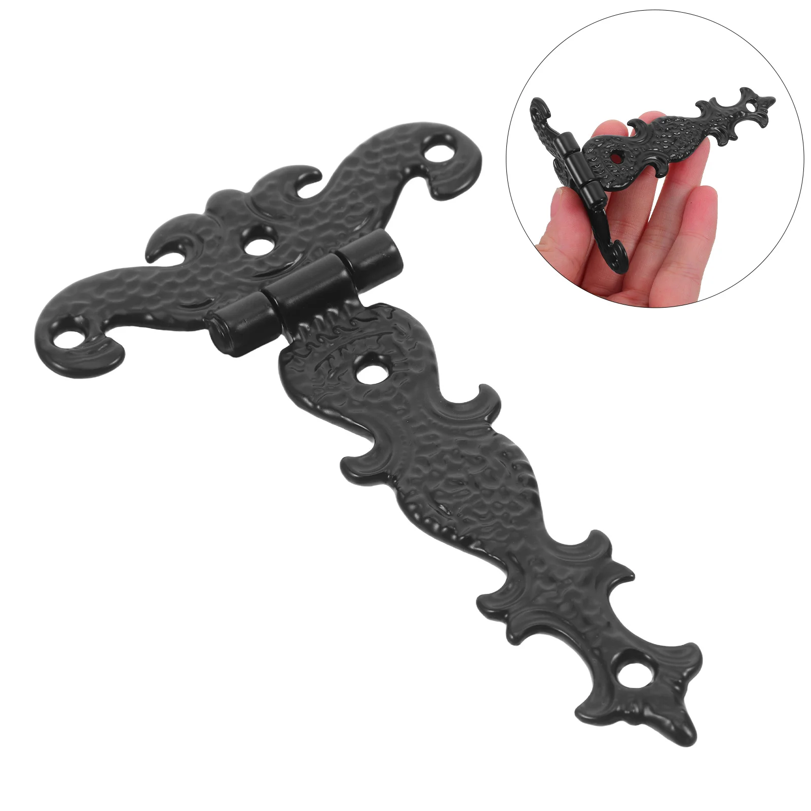 

4Pcs Retro Vintage Zinc Alloy Hinges Decorative Hammered Texture Finish Small Box Jewelry Cabinet Furniture Hardware