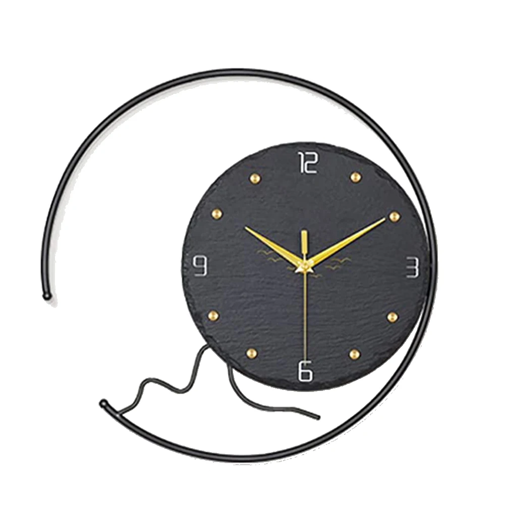 

Large Wall Clock for Living Room Decor Silent Black Modern Wall Clock Battery Operated Non-Ticking Simple 15