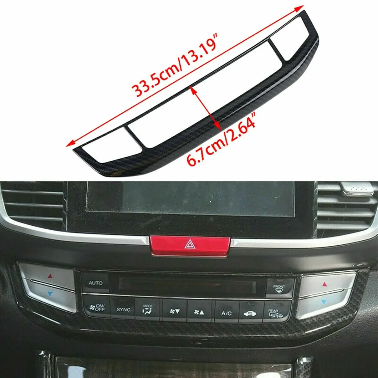 Carbon Fiber AC Switch Panel Cover Trim Console For Honda Accord 2013-2017 ABS