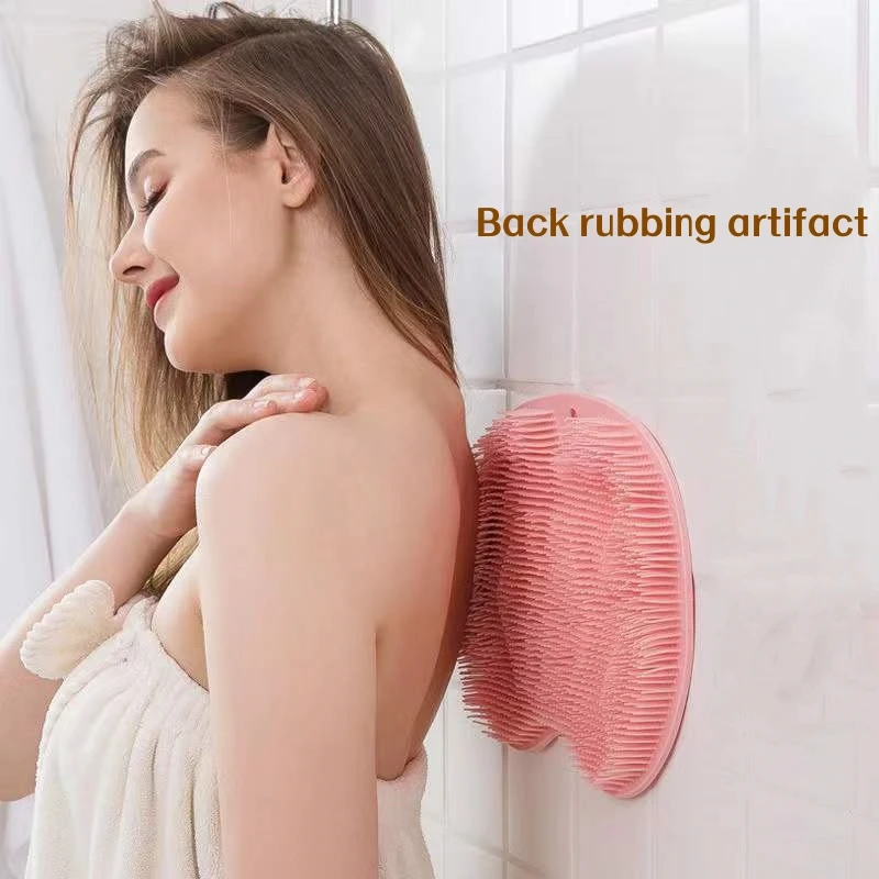 Exfoliating Shower Massage Scraper Bathroom Non-slip Bath Mat Back Massage Brush Silicone Foot Wash Body Cleaning Bathing Tool