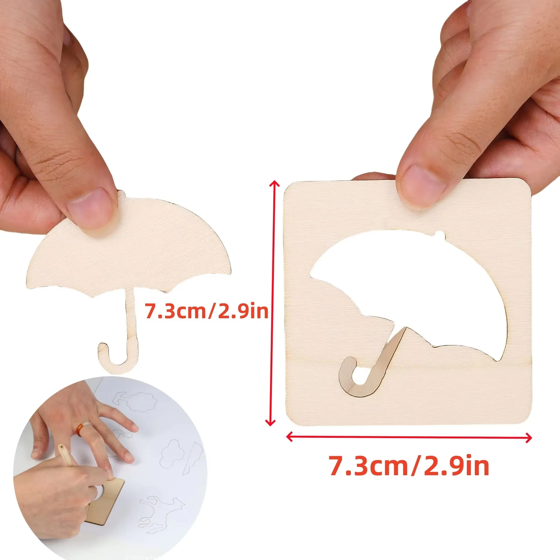 20 قطعة أطفال مونتيسوري رسم ألعاب خشبية دهان داي الإستنسل الأسرة التعليمية الحرفية لغز تقليد لعب للأطفال الهدايا #4