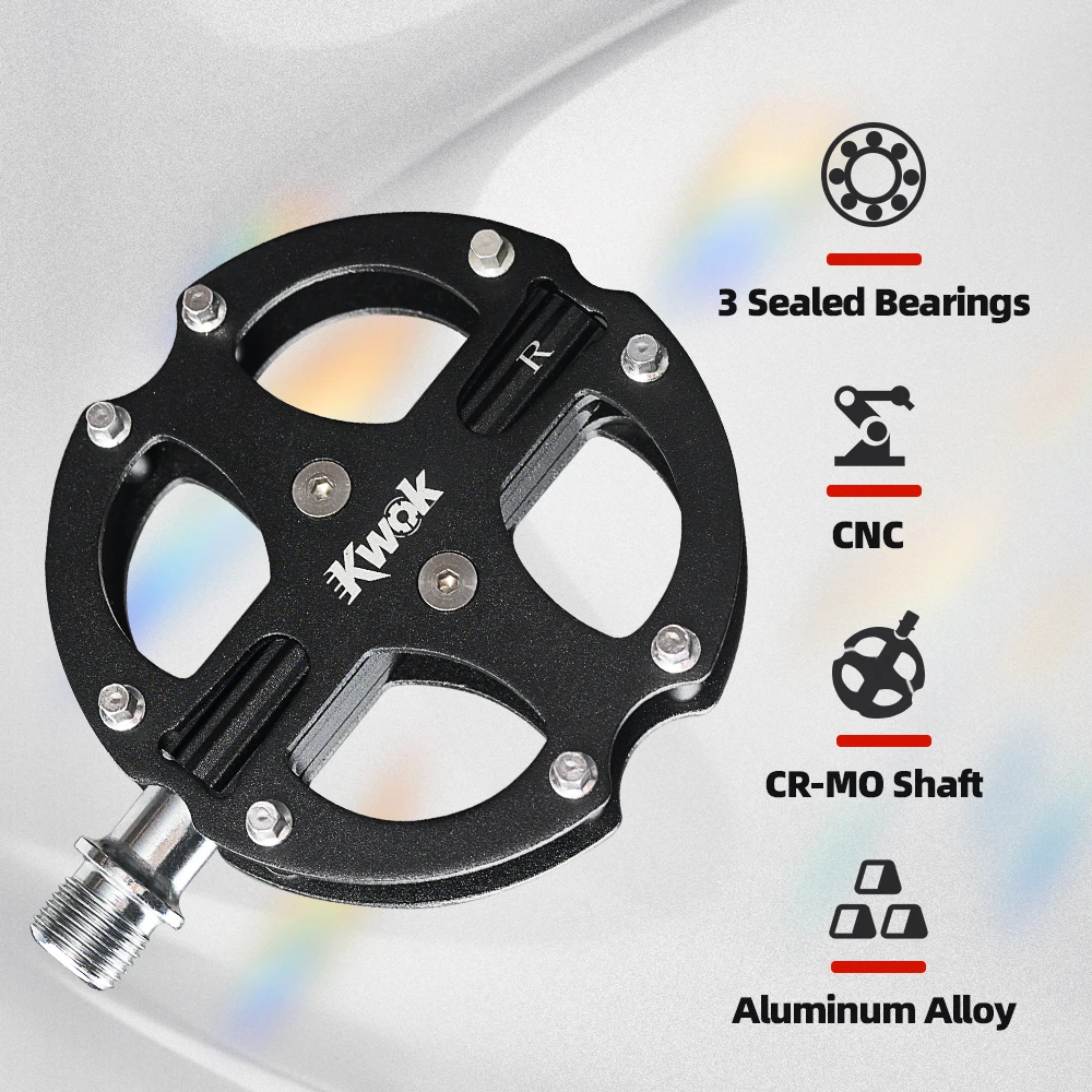 KWOK 290g Ultra-Light MTB Pedals 3 Sealed Bearing CNC Machine Aluminum Alloy Bike Bicycle Pedals Road BMX Cycling Bike Part