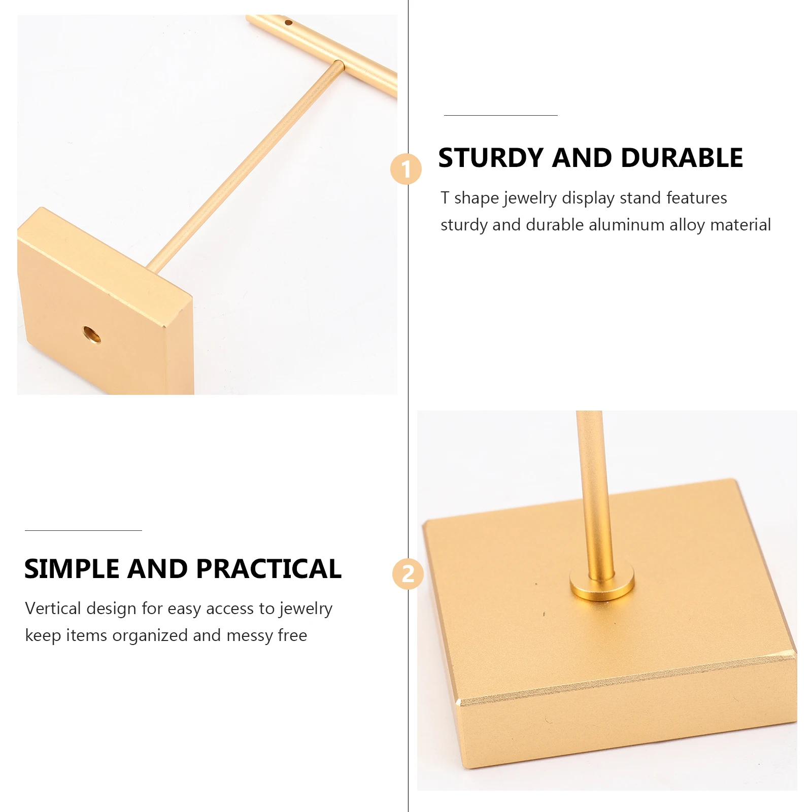 

T Shaped Aluminum Alloy Earring Jewelry Display Rack Show Shelf Storage ganizer Bedroom Bathroom Decorative Stand Counter Prop