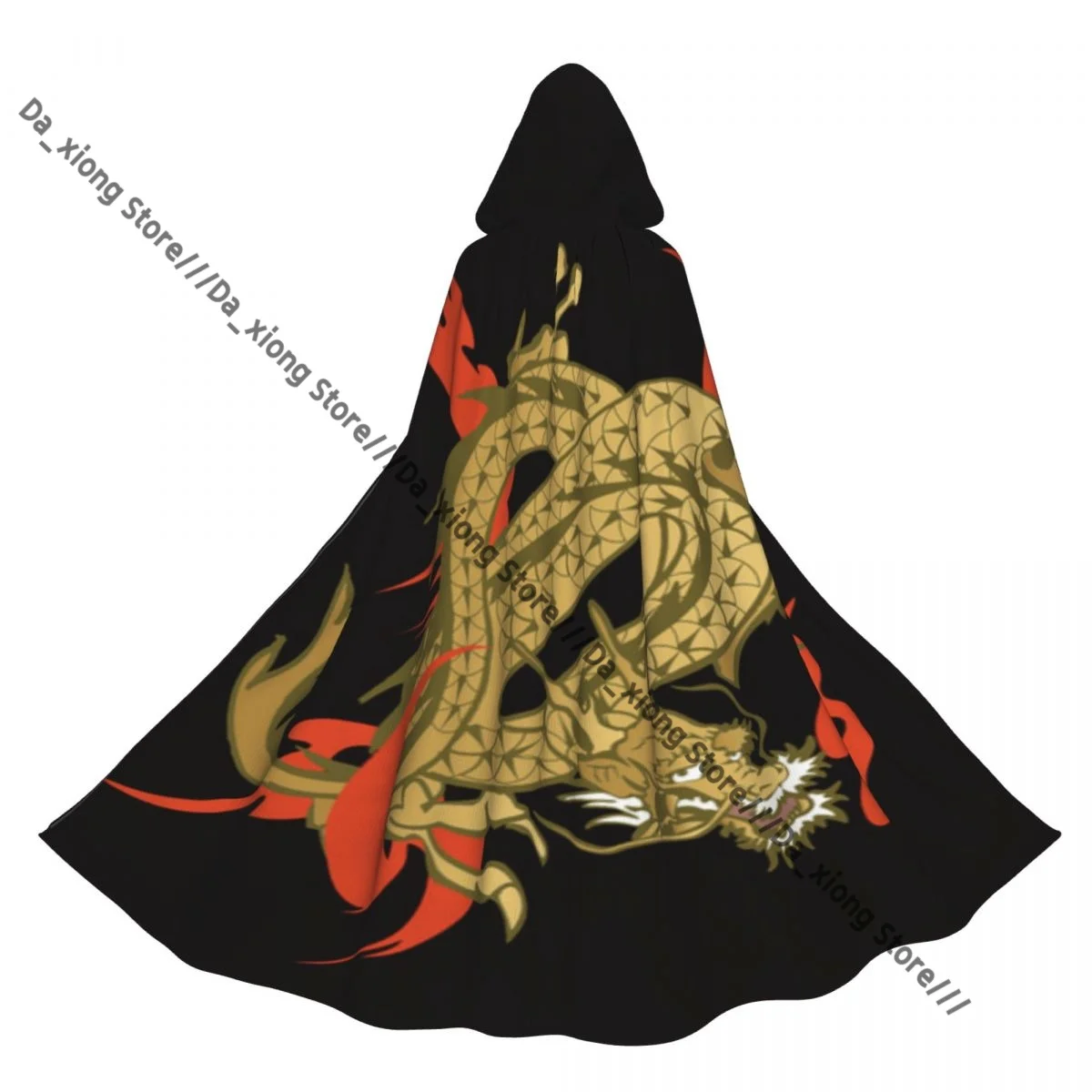 

Японский плащ ведьмы дракона с капюшоном, карнавальный костюм на Хэллоуин для взрослых, длинная вечерние накидка