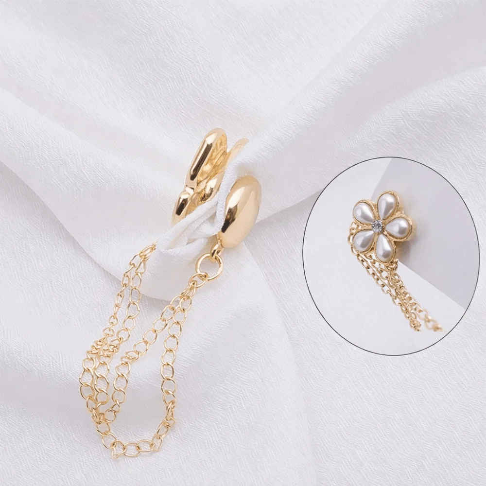 Adjustable Clothing Magnetic Clasp Seam Free Shiny Chain Metal Buttons Clip Alloy Detachable Cuff Fixing Magnet Pin Shirt Sleeve