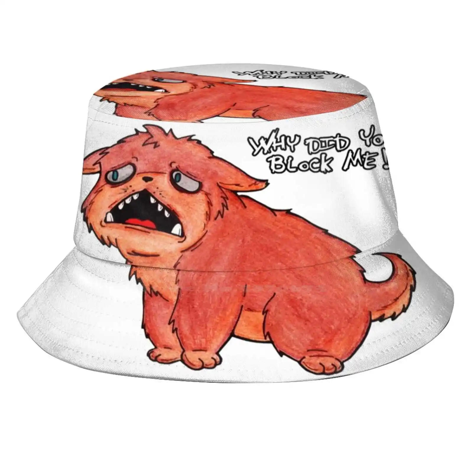 Block Dog - By Rika Sun Cap Fisherman Hat Bucket Hats Fact Fiend