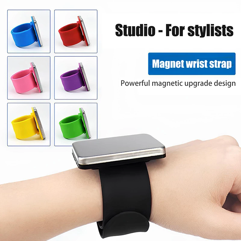 Makeup Artist Hair Styling Tools Magnetic Silicone Wrist For Hairpin Storage Accessories Sewing Pin Cushion Safe Bracelet