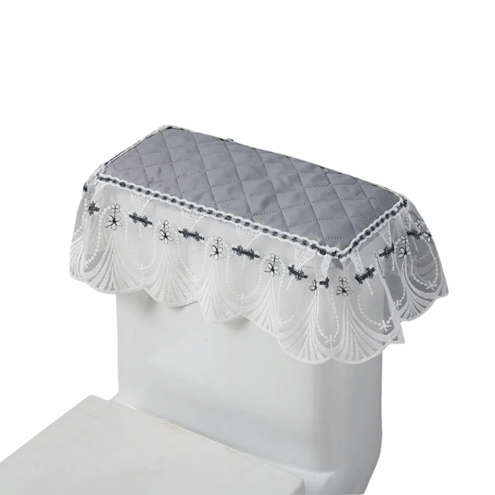 Vintage Toilet Water Tank Cover Court Style Comfortable Toilet Cover Household Jacquard Lace Toilet Closestool Cover Bathroom