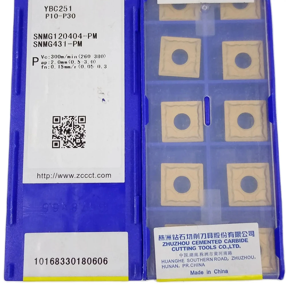 

ZCC SNMG120404-PM YBC251 YBC252 YBC152 YBD152 General turning Negative inserts For machining steel 10pcs/box SNMG 120404 PM