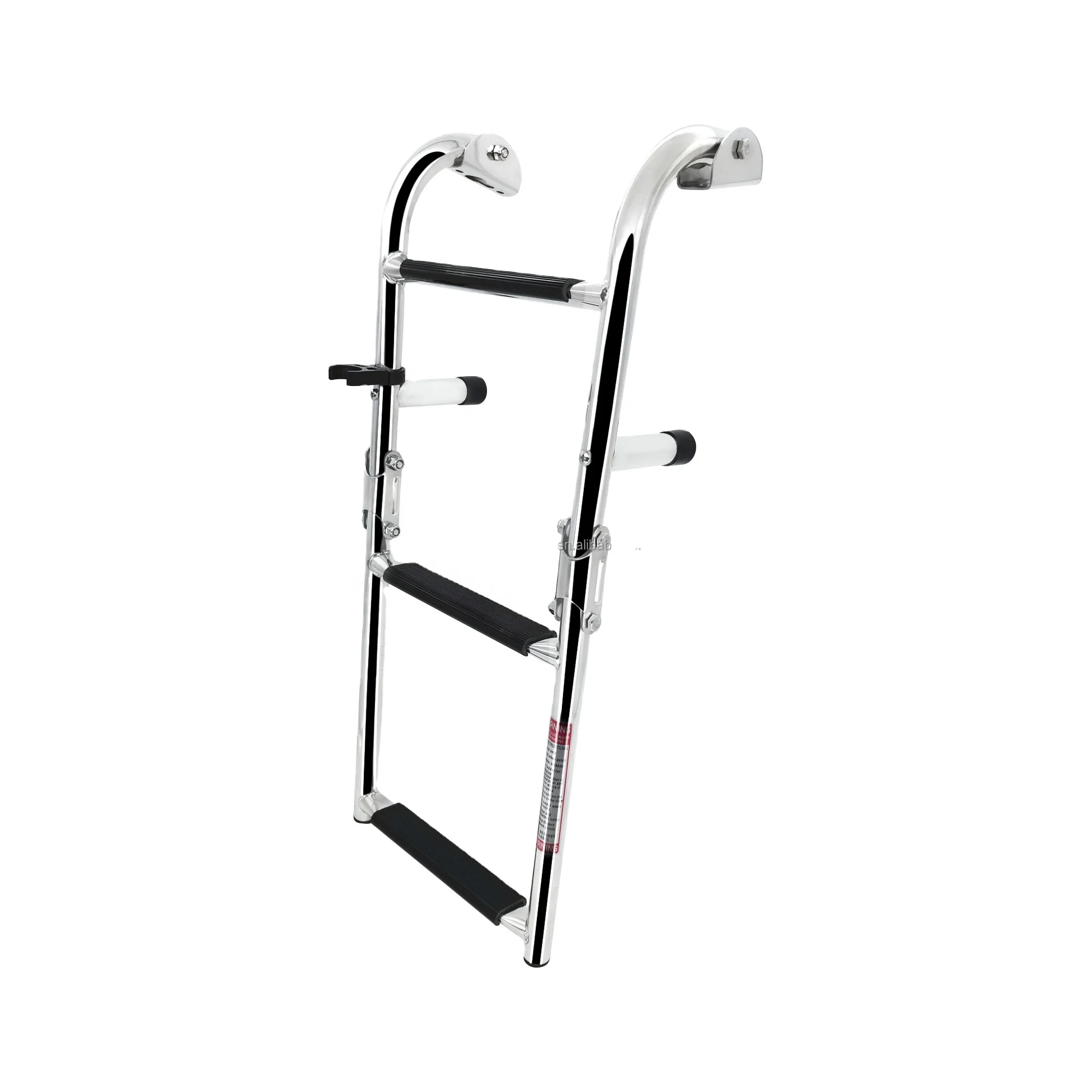 

High Quality Stainless Steel 3 Step Adjustable Ladder Marine Equipment Step Boat Folding Ladder