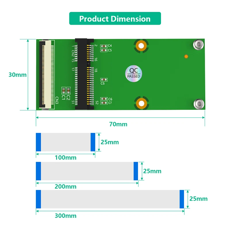 อะแดปเตอร์การ์ด MINI PCIE ไปยัง Mini PCI Express WiFi สายเคเบิลครึ่ง/เต็ม mSATA เป็น mSATA SSD Converter สำหรับเดสก์ท็อป