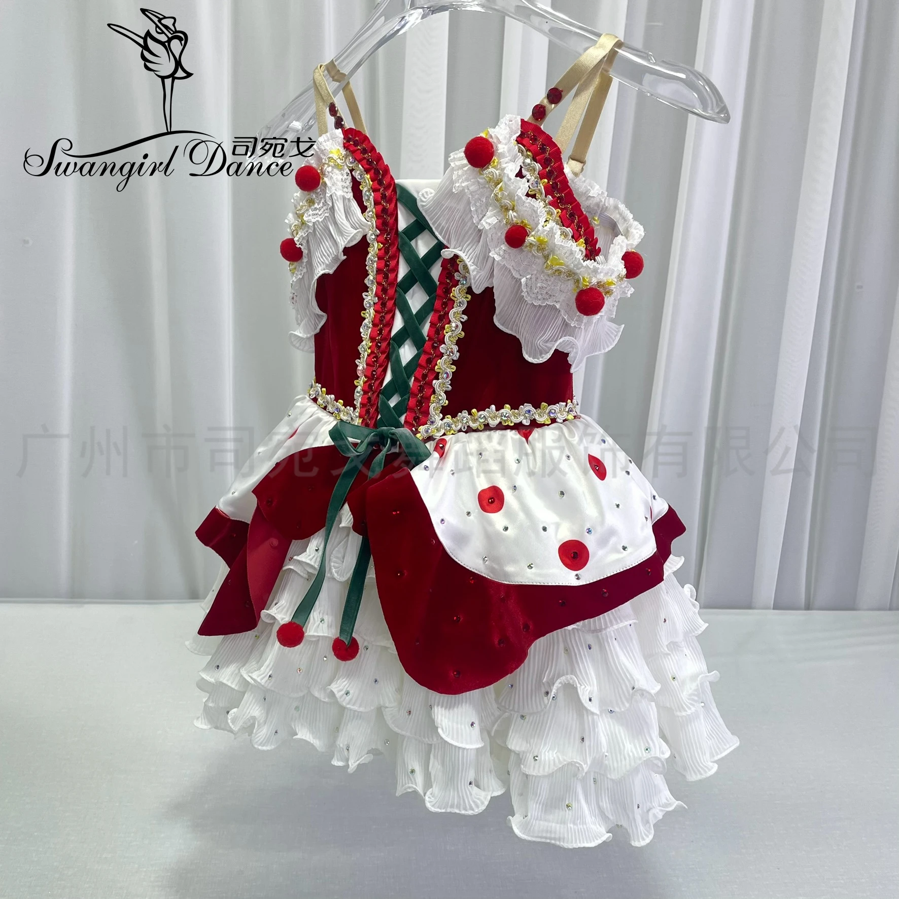 Child  Girls Red  Ballet Tutu Pre-professional Ballet Tutu for Variation of Chipollino  BT4271-1A1
