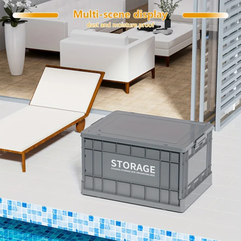 Almacenamiento plegable apilable de los tapas 44L para la organización al aire libre que acampa con las ruedas y los totalizadores