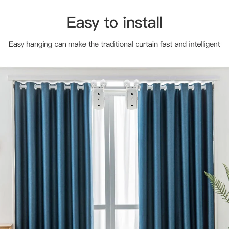 Tuya Smart Curtain Robot WiFi& Bluetooth Smart Electric Curtain Motor Trackless Installation Alexa Google Home APP Voice Control