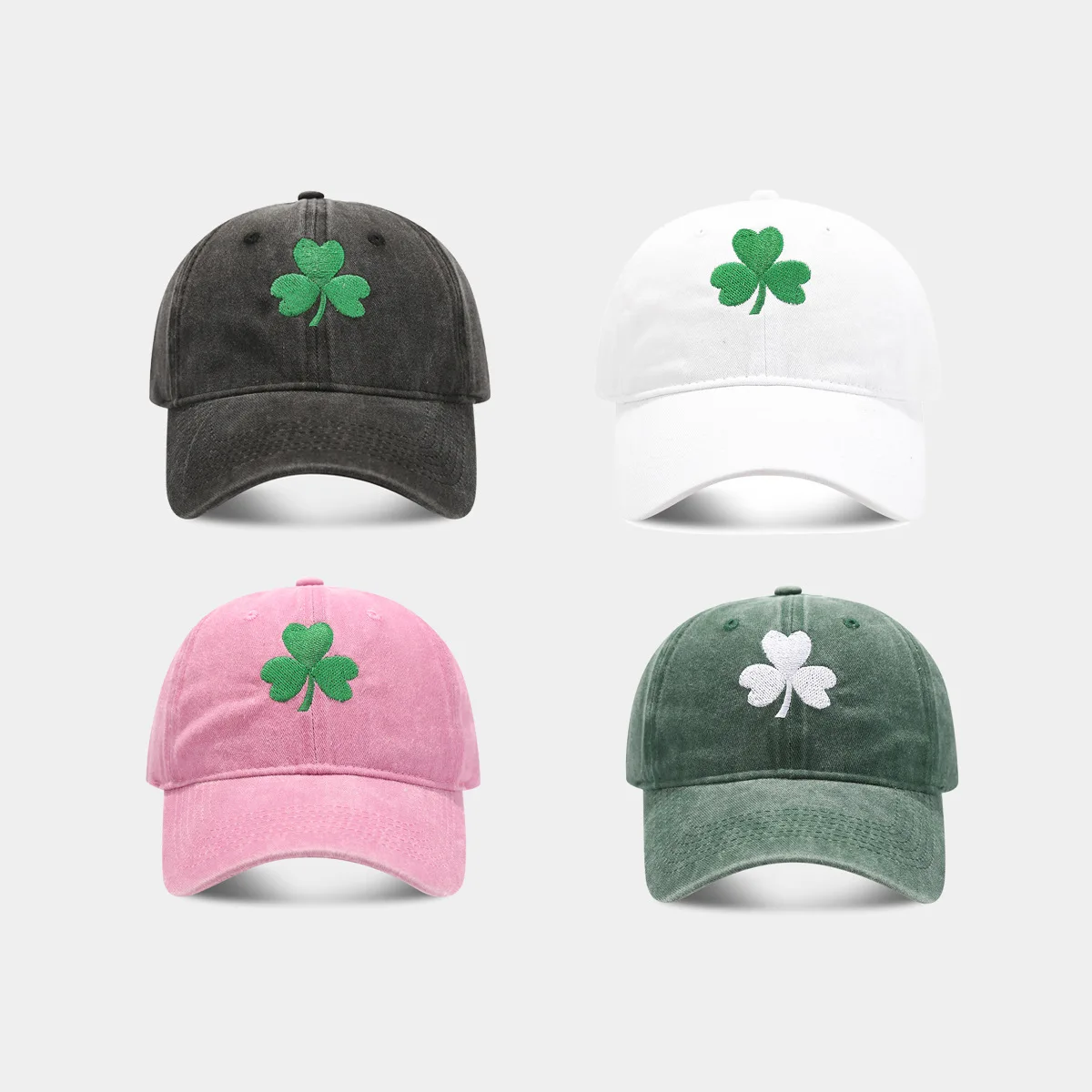 Irish Green Baseball Hat Couple Retro Clover Embroidered Sunscreen Hat Men Women Trendy Personalized Duckbill Cap