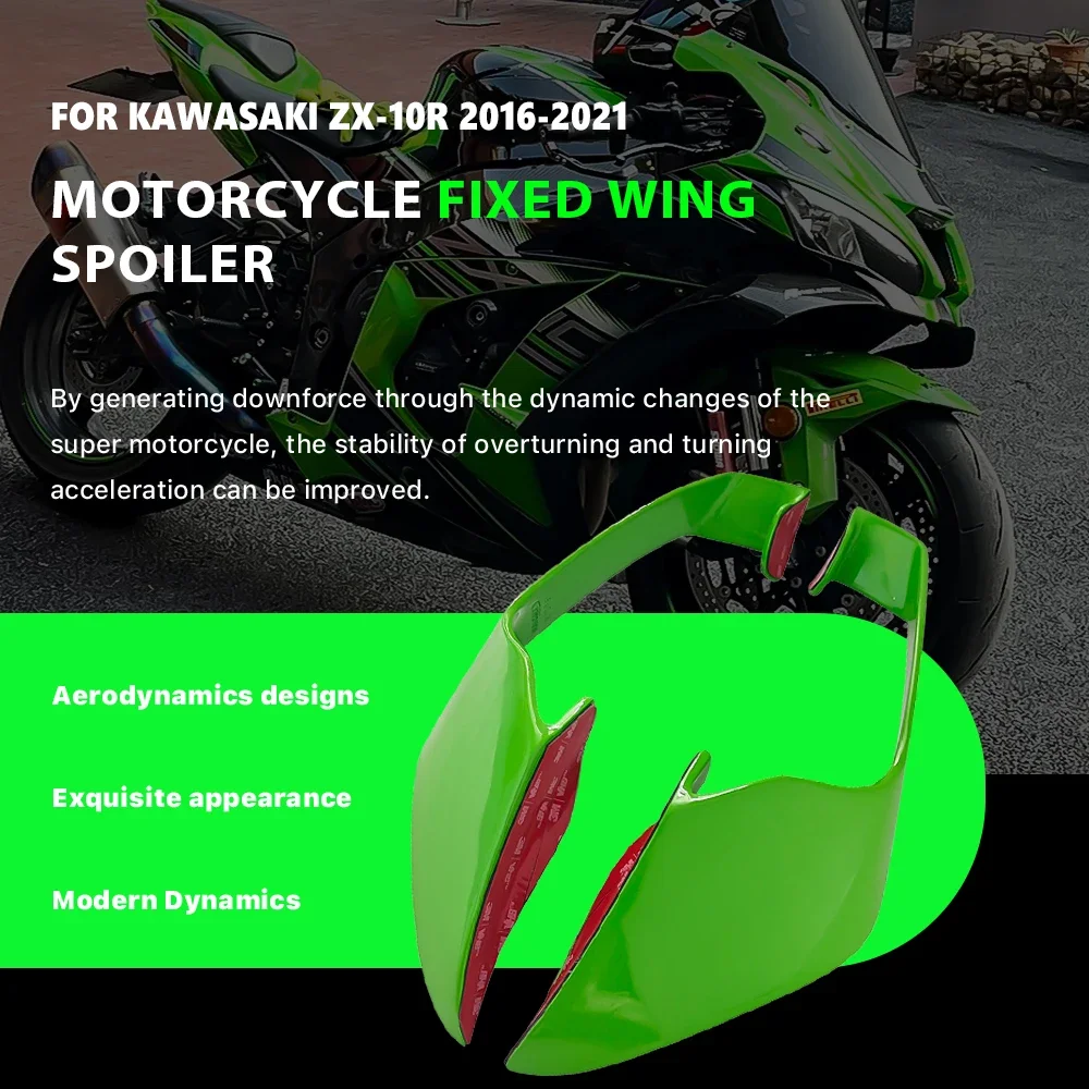 

Motorcycle Parts Aerodynamic Fixed Wing Suitable For Kawasaki ZX-10R ZX10R 2016-2021 High-Quality Spoiler Fixed Wing