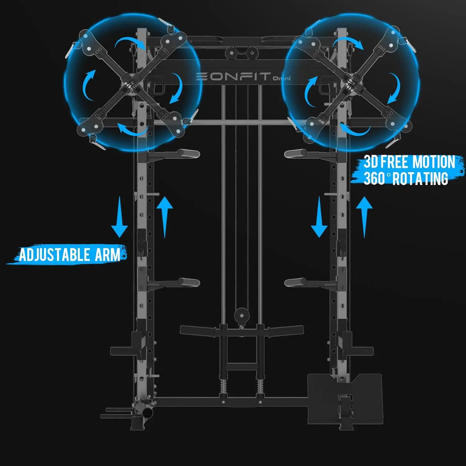 Rack 1200 LBS Power Cage Squat Rack with Bar and Adjustable Cable Crossover System Multi-Function Power Cage Rack Home Gym with