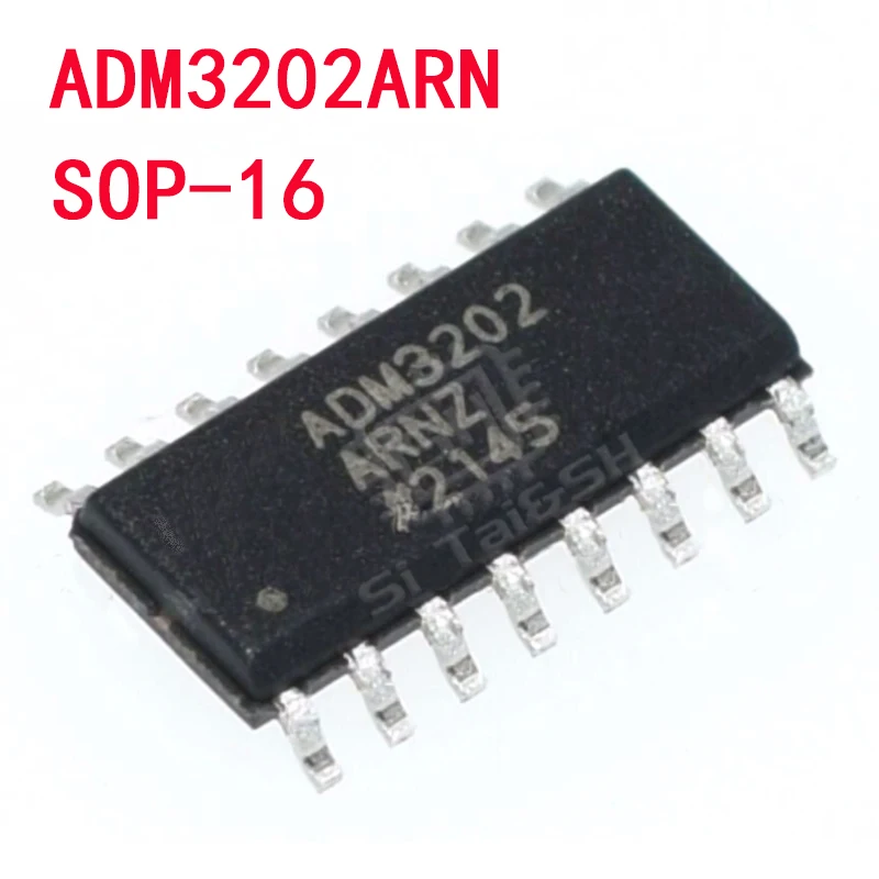 10PCS ADM3202ARN ADM3202ARNZ SOP16 ADM232AARNZ ADM202EARNZ Integrated circuit chip with RS-232 interface