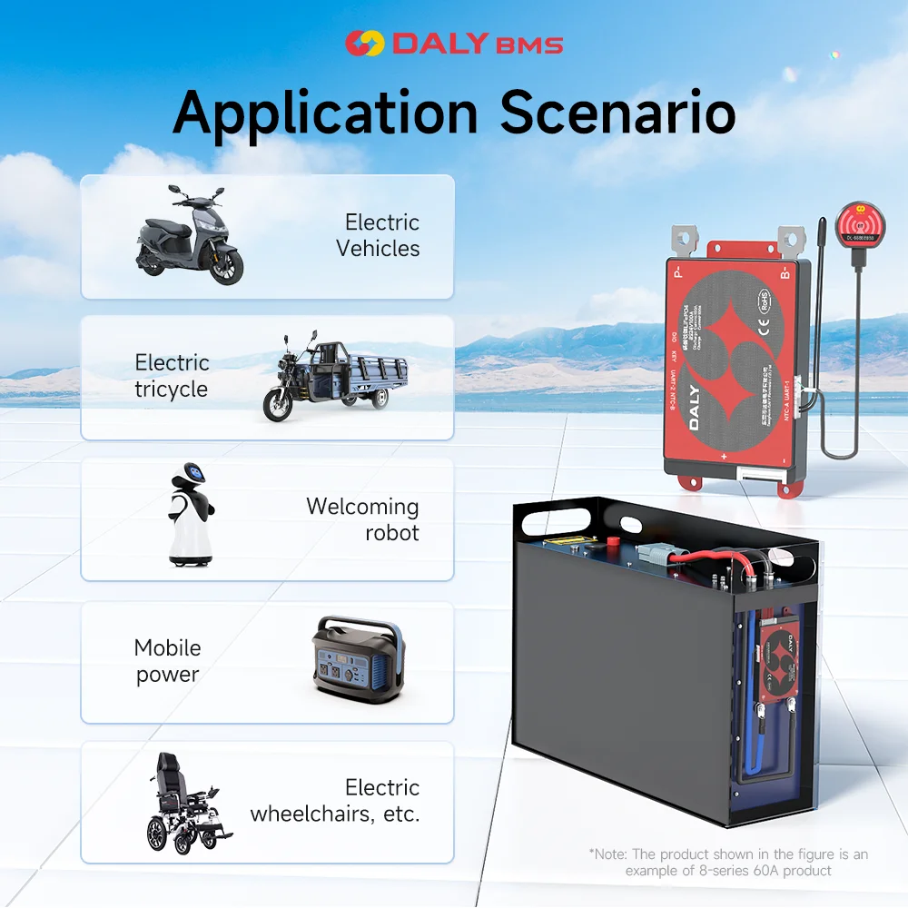 Daly Smart BMS Lifepo4 4S 12V 7S 8S 24V 10S 36V 13S 16S 48V 100A BMS Bluetooth Płytka Ochronna BMS do Akumulatorów Li-ion 3.7V NMC LFP — zdjęcie produktu 4