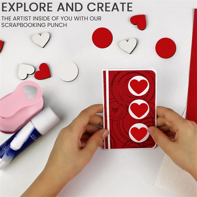 8/15/25/38/50mm Random Color Heart Punch DIY Embossing Punches Scrapbooking Machine Paper Cutting Hole Punch Rounder Cutter