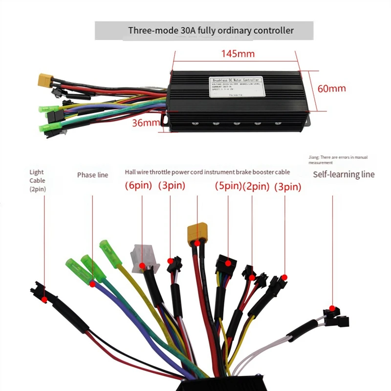 Lithium Battery Modification Accessories Parts S966 Color Screen Instrument, 30A 3-Mode Sine Wave Controller Set