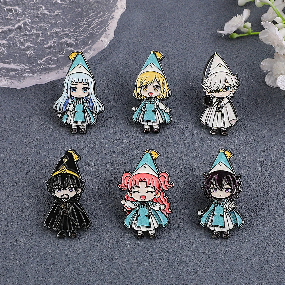 6pcs Witch Hat Atelier Enamel Pin Set Coco Agott Olruggio Richeh Anime Brooch Collection Cute Chibi Badges for Backpacks
