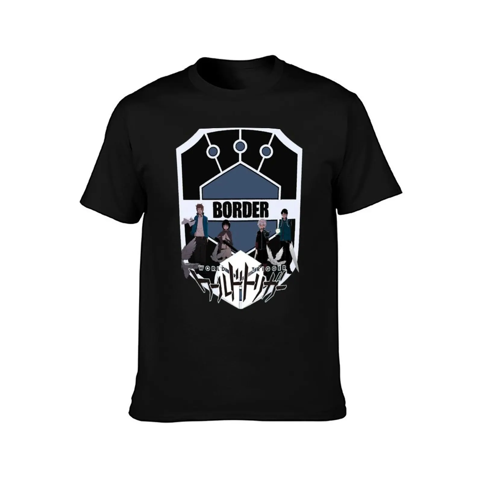 World Trigger Unit T-Shirt, Summer Casual Cotton Tee, Oversized Streetwear Tops, Vintage Graphic Print, Loose Fit Short Sleeve
