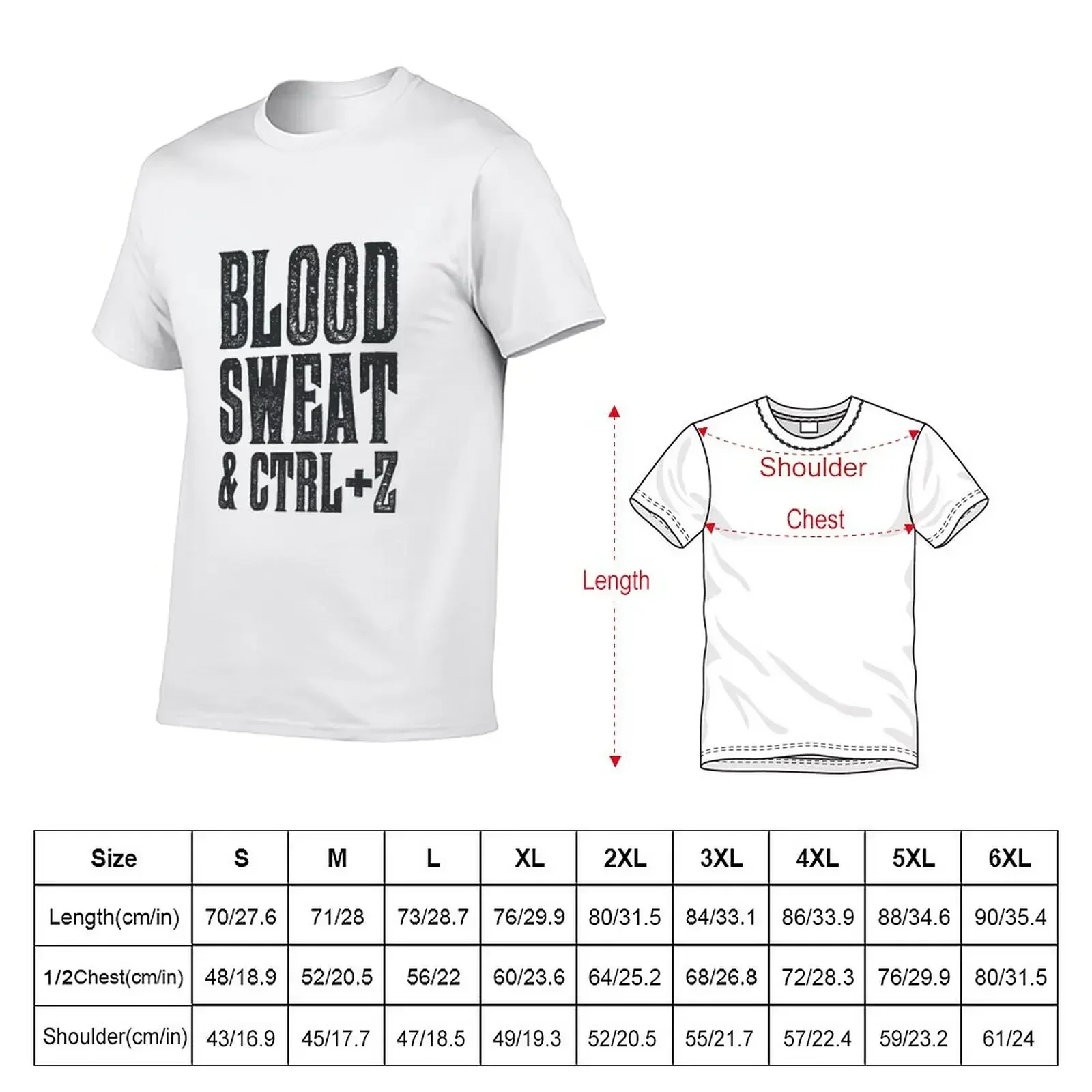 Blood, Sweat & Ctrl + Z T-Shirt anime tshirt boys whites designer t shirt men