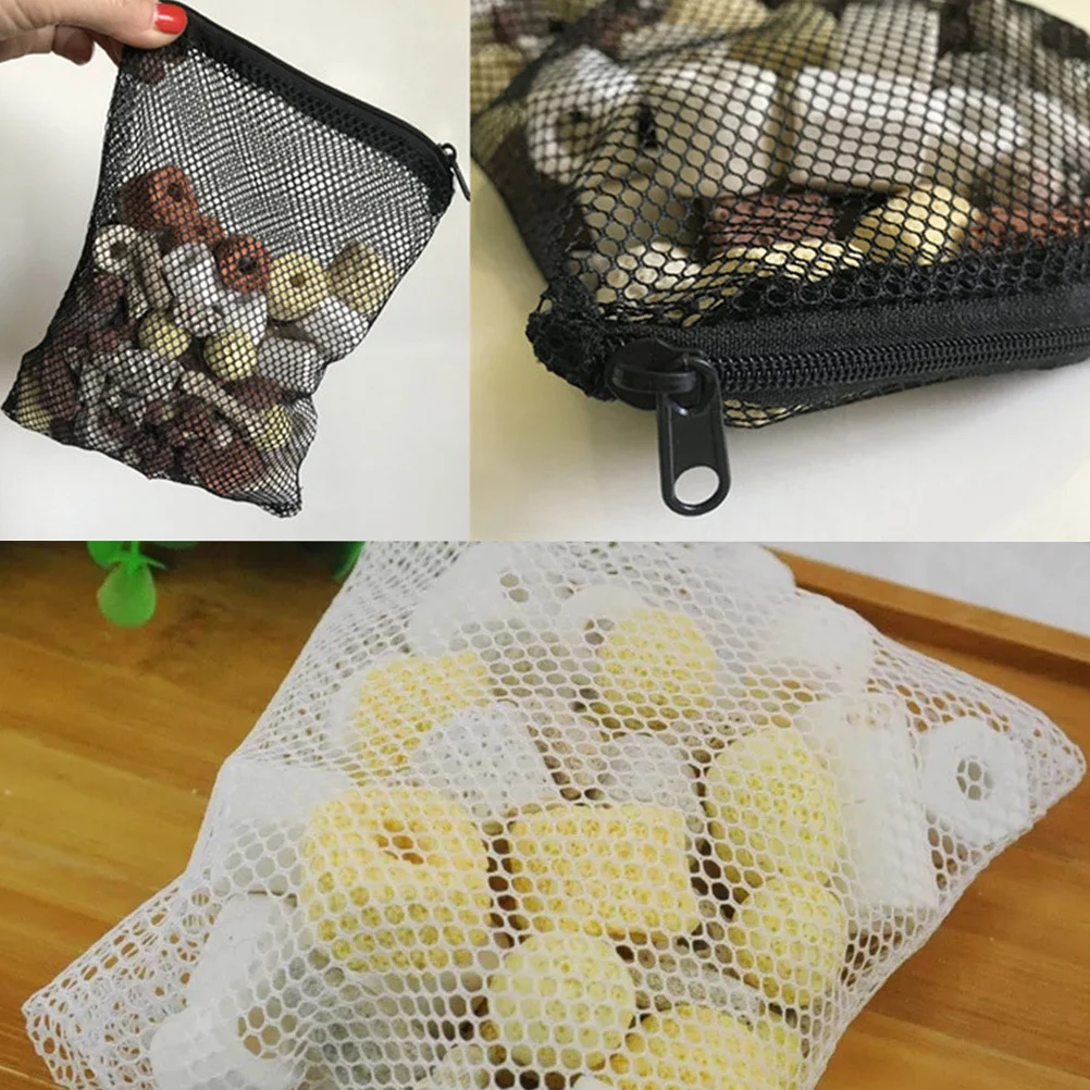 

14Pcs Mesh Filter Bag for Fish Tank Aquarium Filter Media Bag with Zipper Reusable Nylon Water Permeable Cleaning Easy