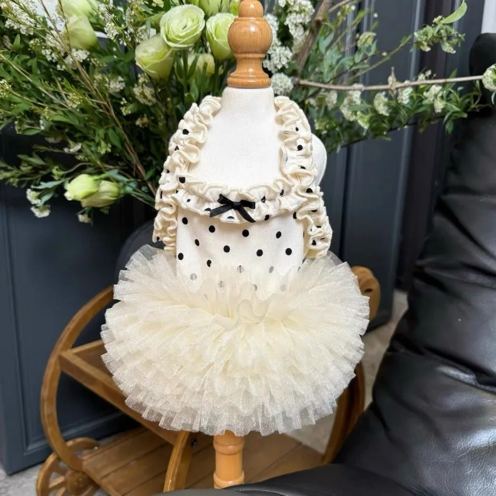 Trendy Breathable Puppy Cat Slip Dress Soft Summer Cat Sleeveless Dress Comfortable Adorable Dog Puffy Dress Pet Supplies