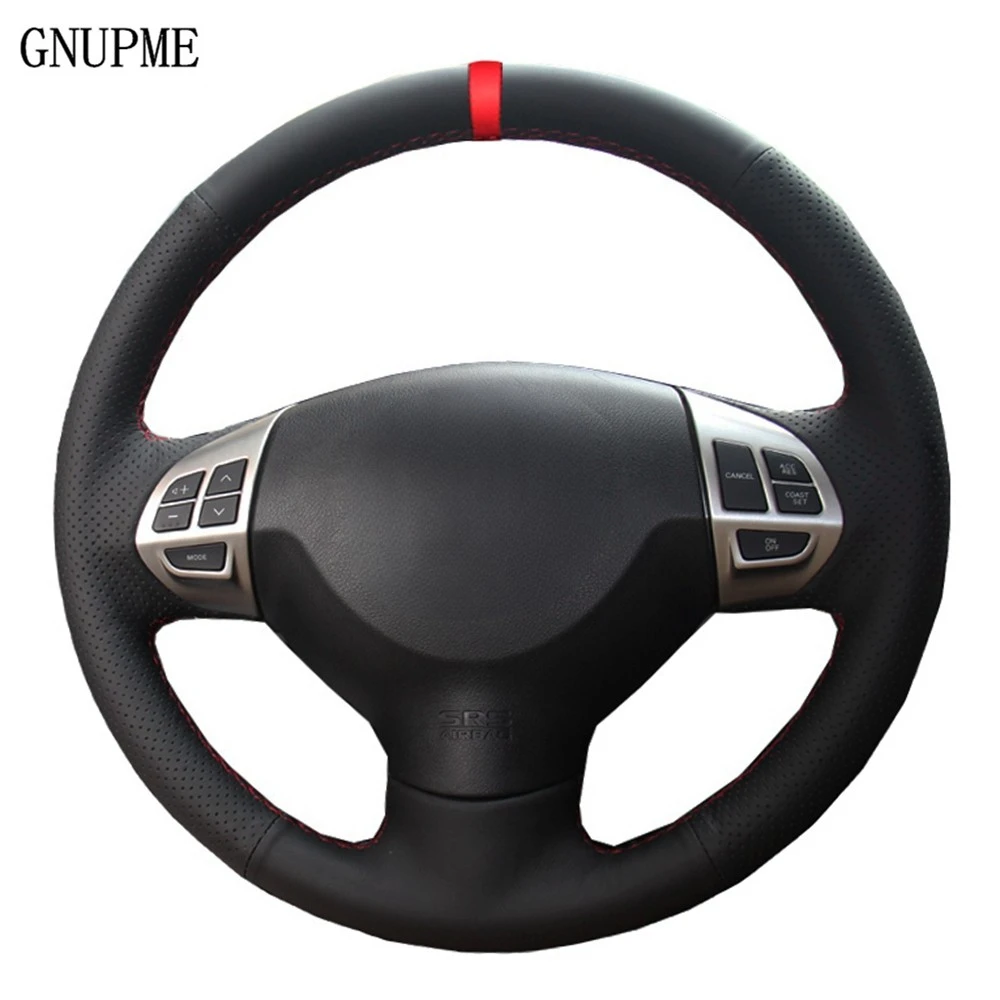 Car Steering Wheel Cover Artificial Leather Red Marker For Mitsubishi Lancer EX 10 Lancer X Outlander ASX Colt Pajero Sport