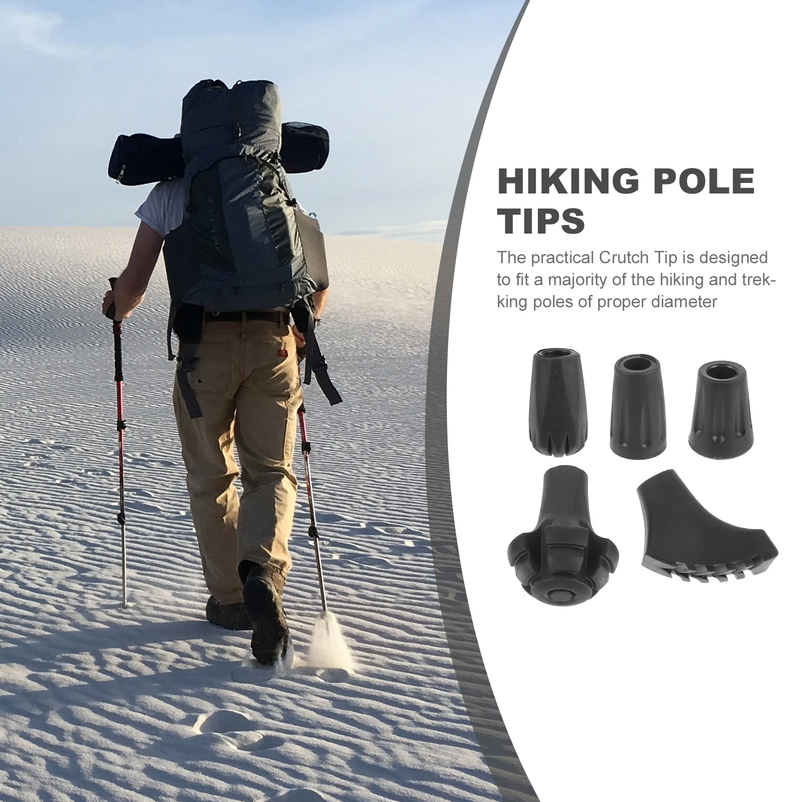 

Trekking Pole Cover Replacement Hiking Tips Walking Cane Parts Replacements Stick Crutch Non-slip Feet
