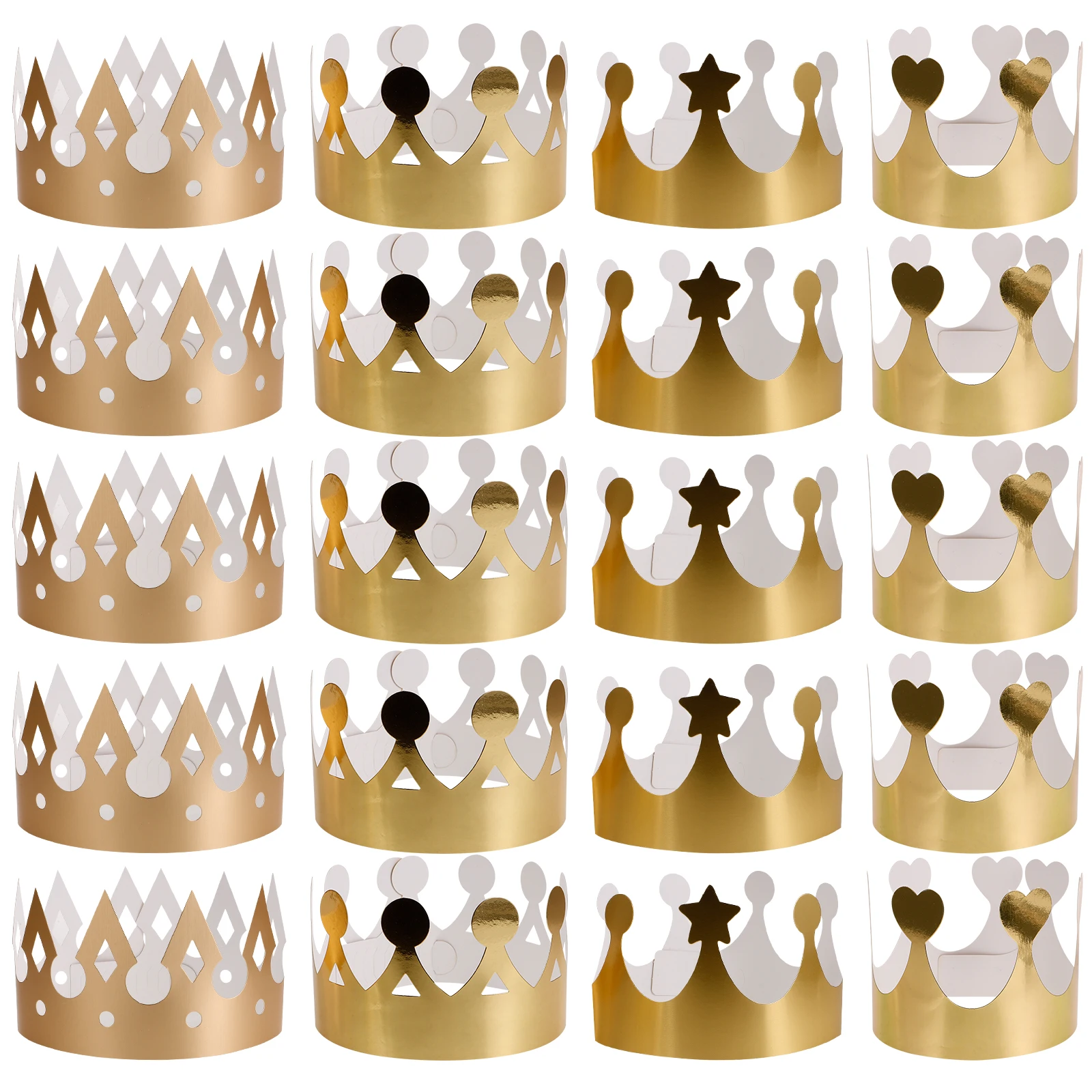 

40 Pcs Crown Birthday Paper Hat Cap Props Crowns for Classroom Hats