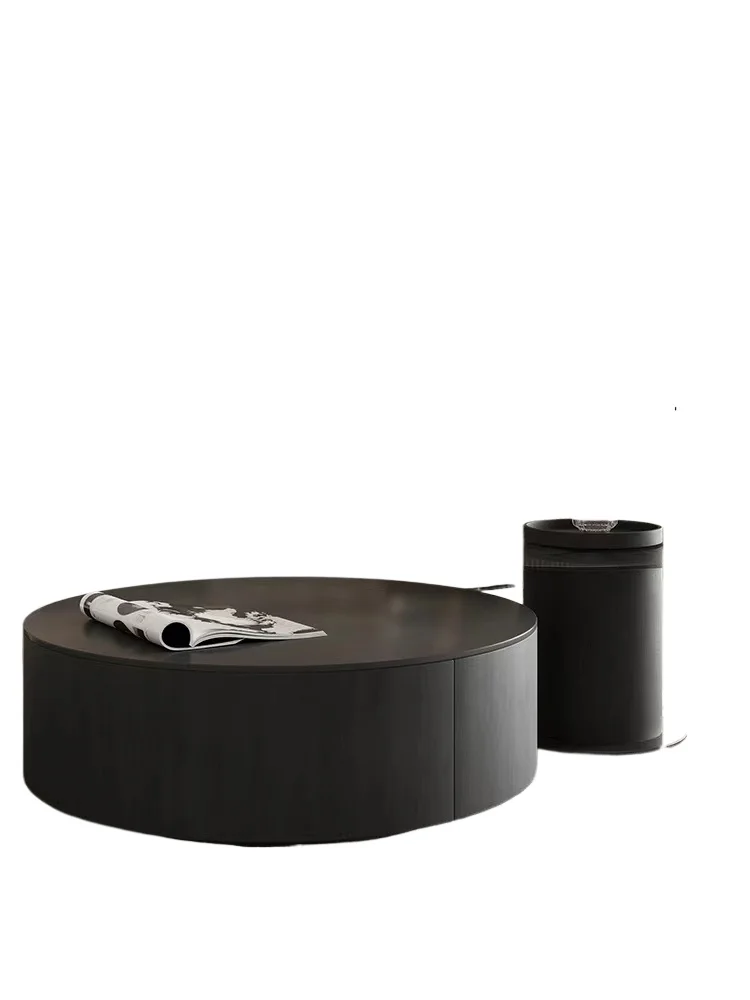 

Light luxury household living room coffee table Nordic rock slab round