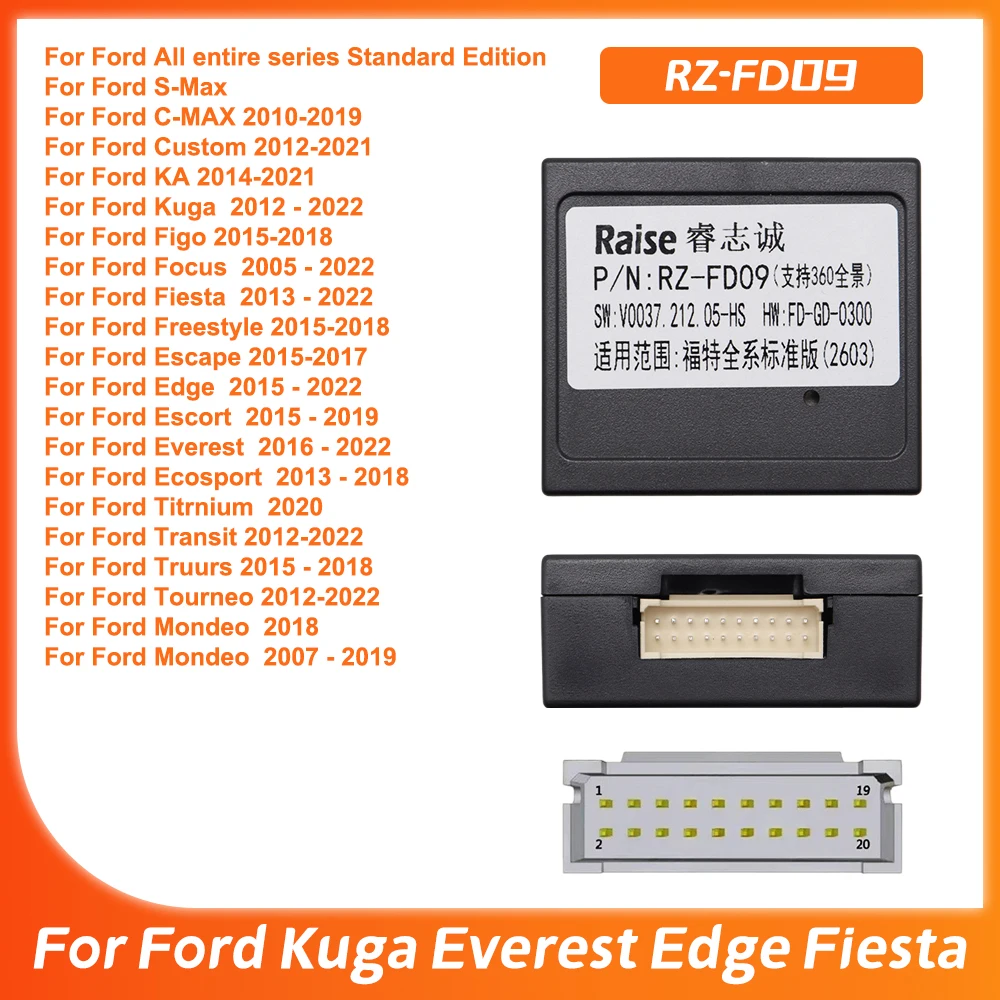 Car Radio Connector Raise RZ-FD09 Canbus Decoder for Ford Escape