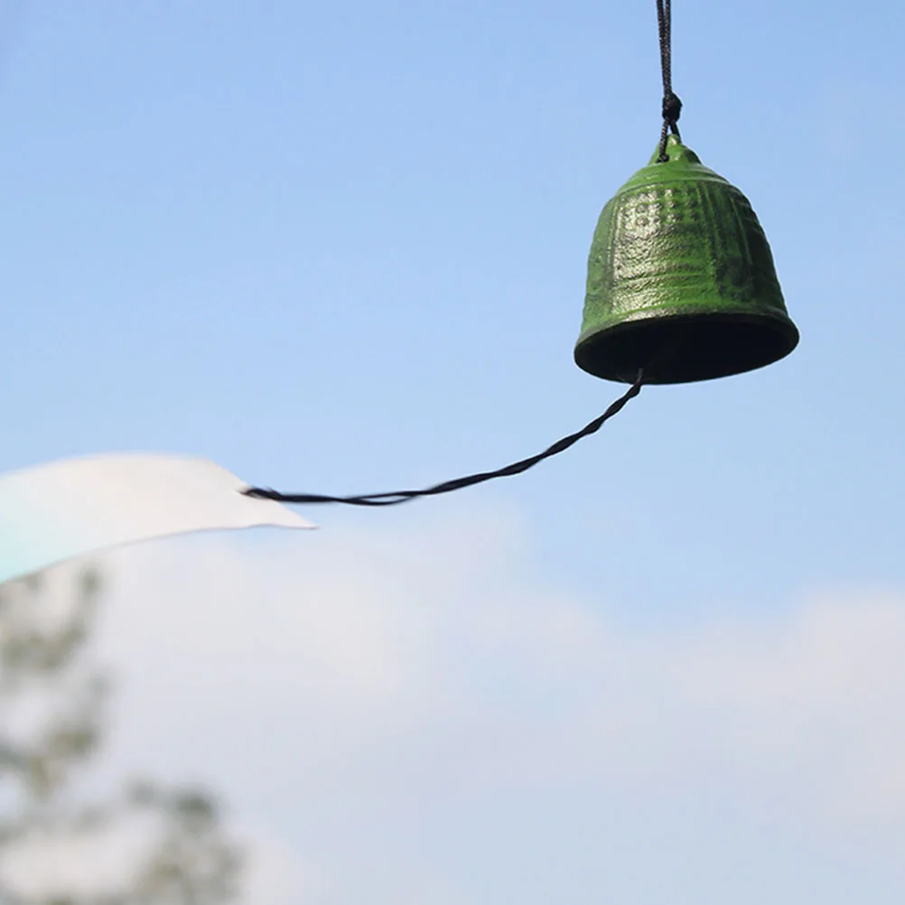 

1Pcs Iron Auspicious Wind-Bell Dark Green Metal Wind Chime for House Office Garden Relief Stress Blessing Pendant