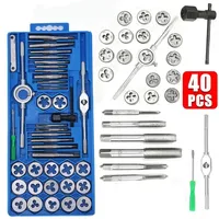 40pcs Tap Die Set Alloy Metal M3-M12 Screw Thread Metric Taps Wrench DIY Kit Wrench Screw Threading Hand Tools