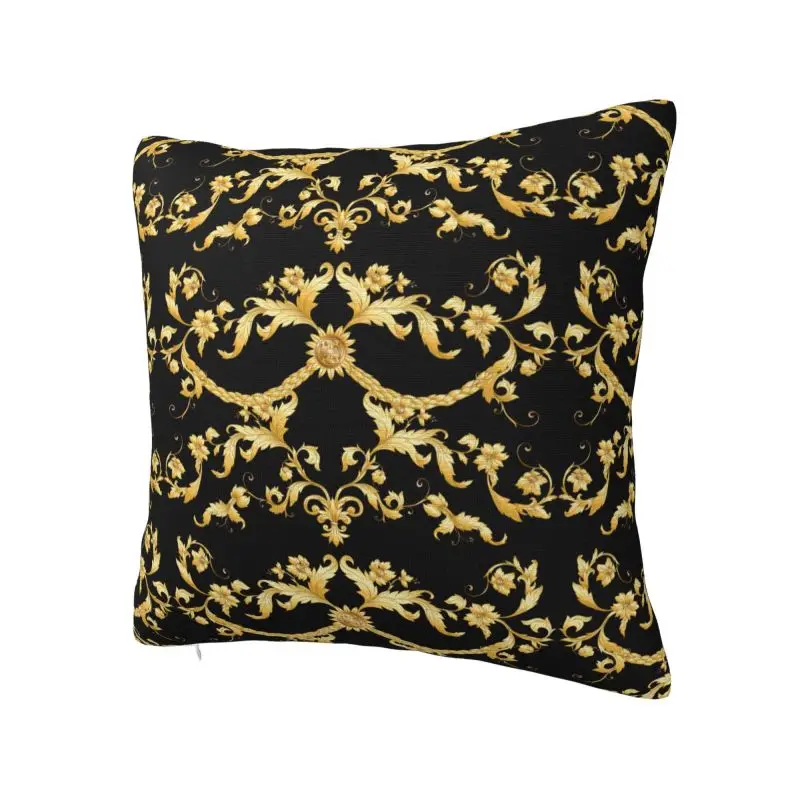 Luxury Luxury Golden European Floral Cushion Cover for Sofa Velvet Baroque Victorian Art Pillow Case Bedroom Decoration