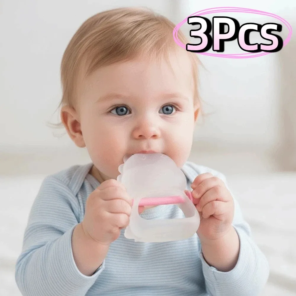 

3Pcs Soft Baby Dinosaur Teether Easy Grip Anti-eating Hand Nursing Teething Toys Anti Dropping Comfortable