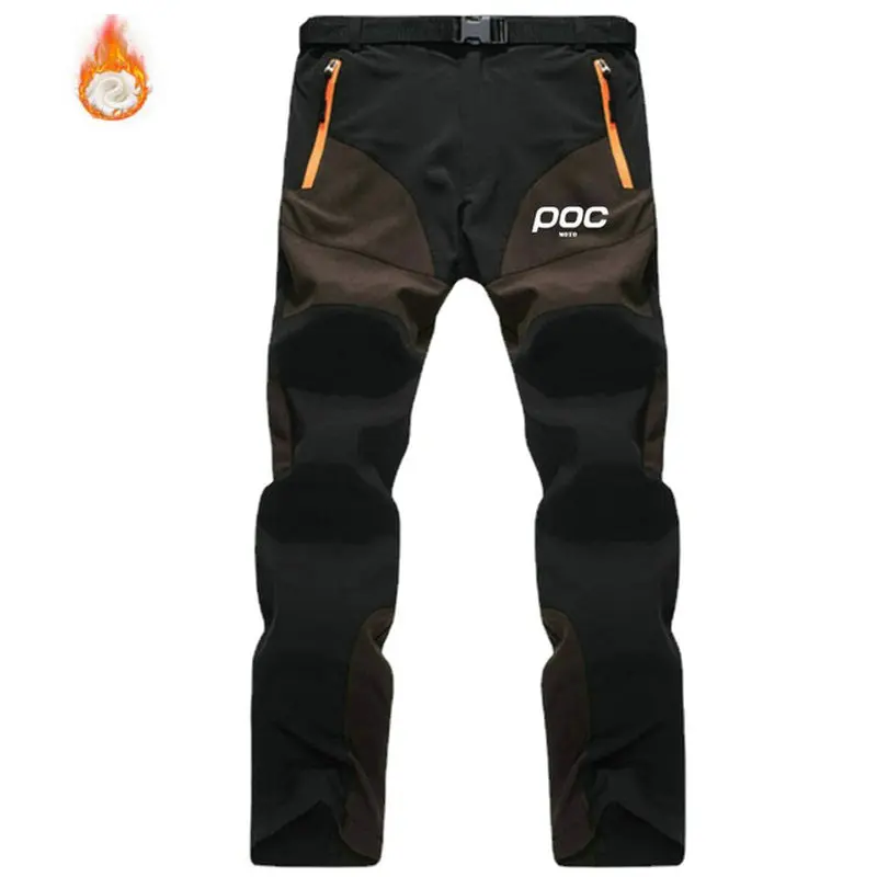 New MOTO POC Winter Cycling Mountain Bike Pant Motocross BMX XC Cycling Pant Bicycle Quick Dry Breathable Thermal Fleece Trouser