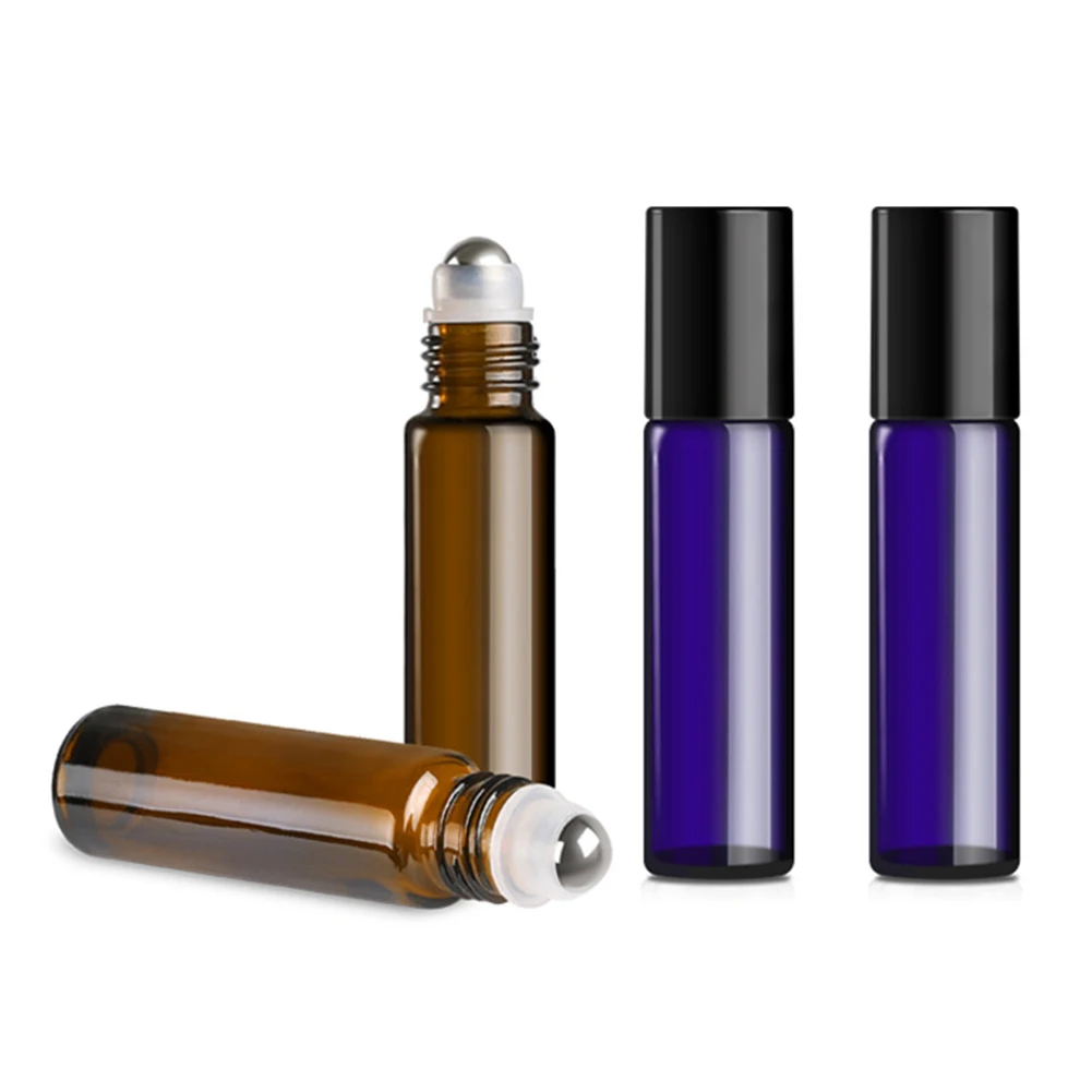 Roller Bottles Empty Roller Ball Bottles 10ml Empty Versatile Empty Roll On Bottles for Essential Oil Perfume Brown