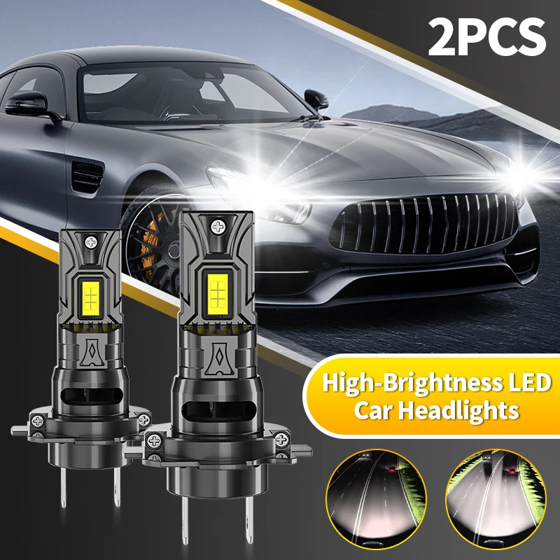 

2 шт. высококачественные светодиодные лампы H7 CANBUS для автомобиля, CSP, 70 Вт, 6500K, белые, автомобильные фары, Plug & Play, 12В, 20000 лм