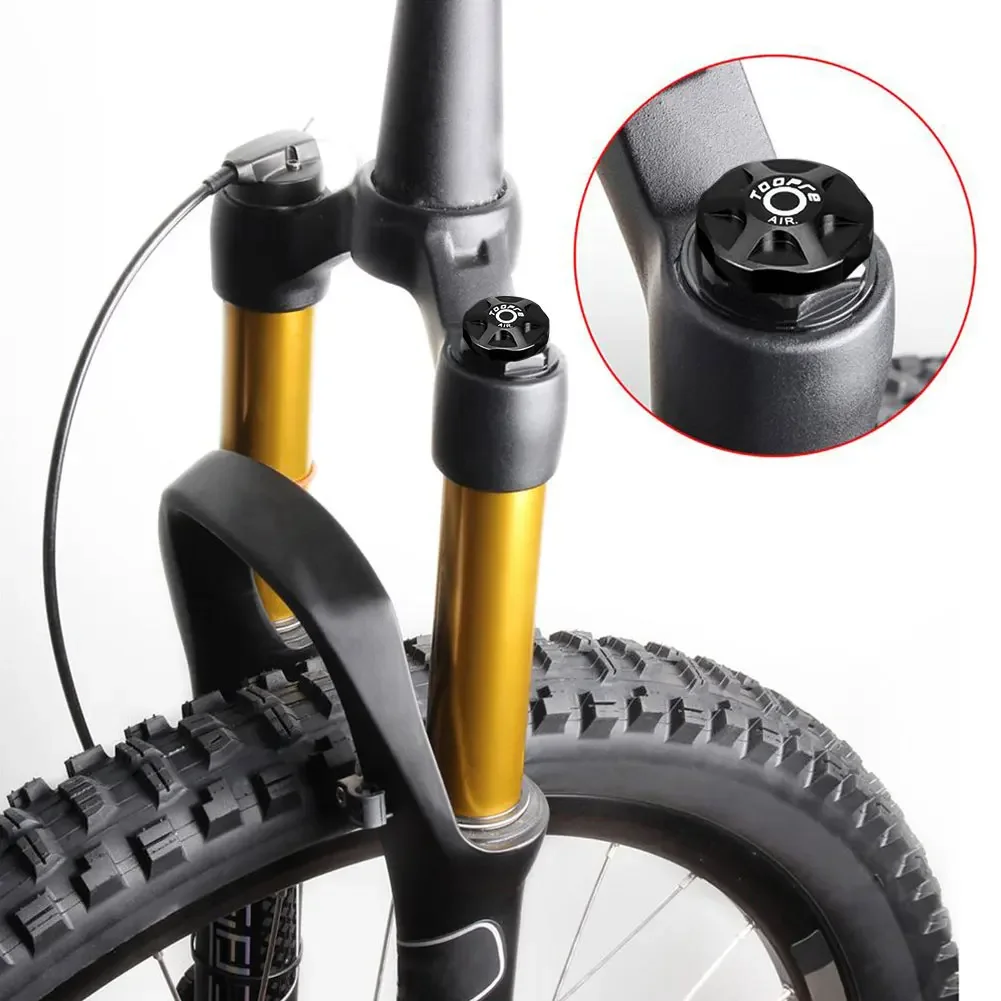 MTB Bike Front Fork Cap Aluminum Alloy Dust Cover - Bicycle Air Valve Plug Shoulder Protective Cap - Accessories